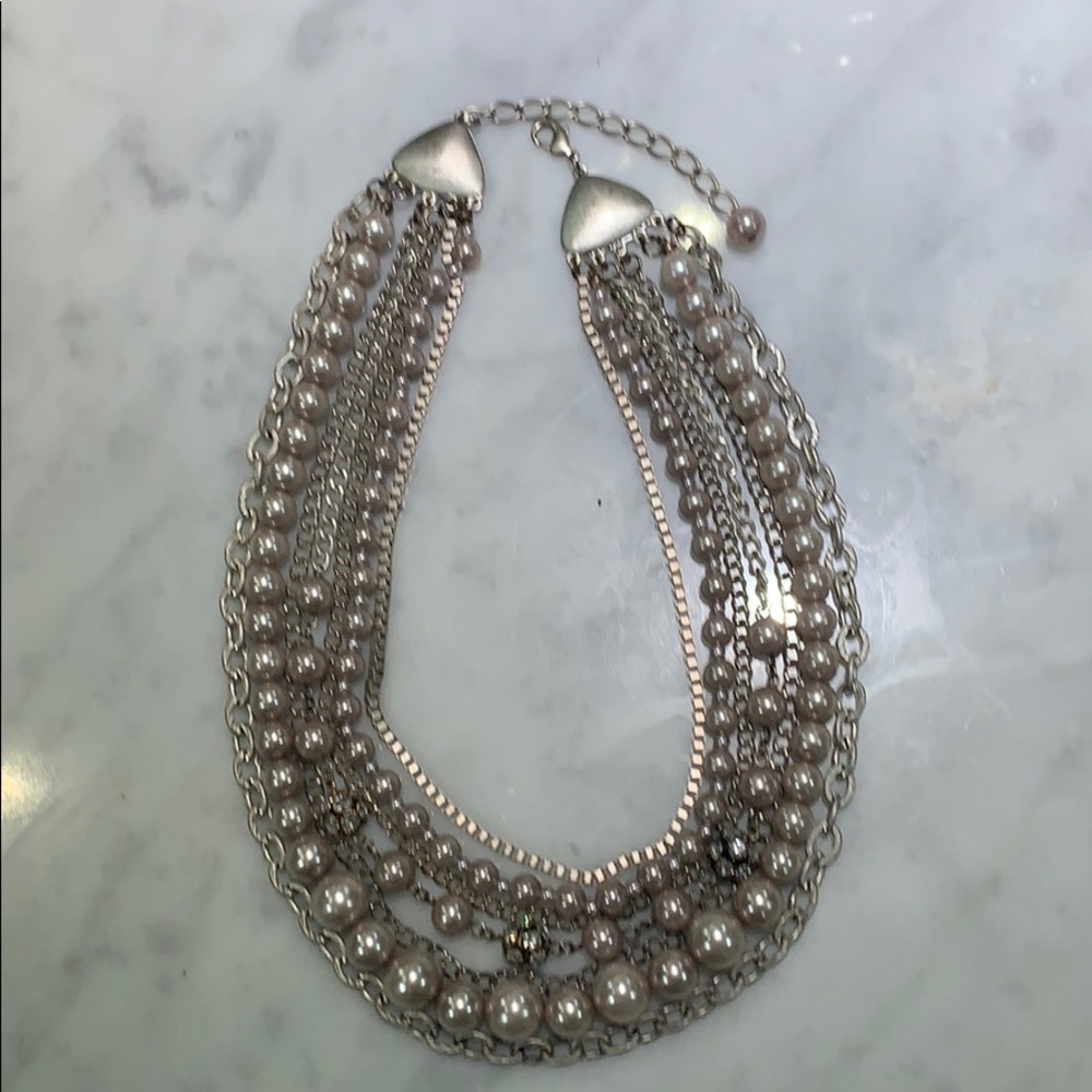 Silver times 7 layer necklace